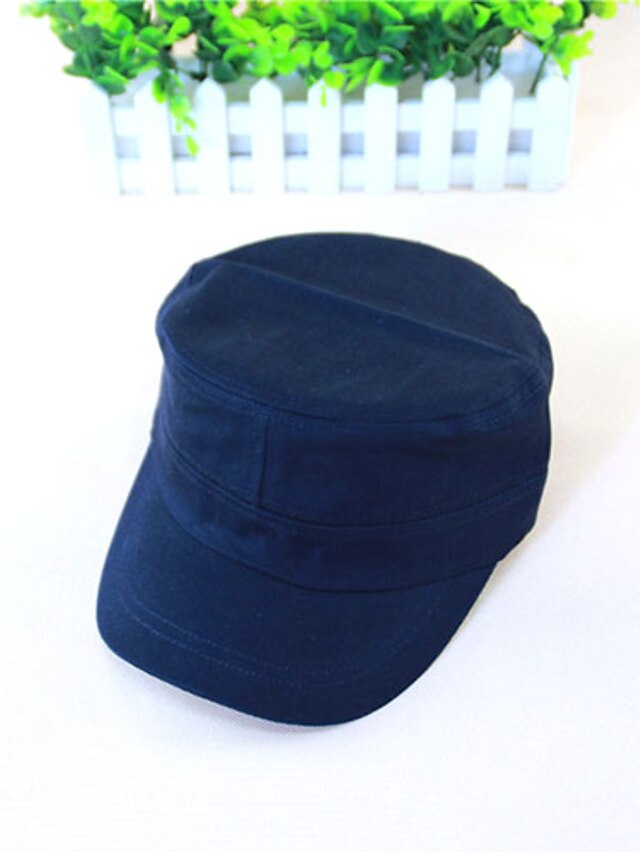  Men's Casual Cotton Sun Hat-Solid Colored All Seasons Black Army Green Blue