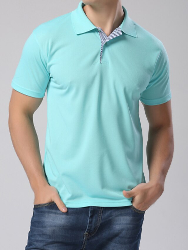  Men's Solid Colored Polo - Cotton Daily Plus Size White / Purple / Yellow / Red / Watermelon / Light Green / Orange / Green / Short Sleeve