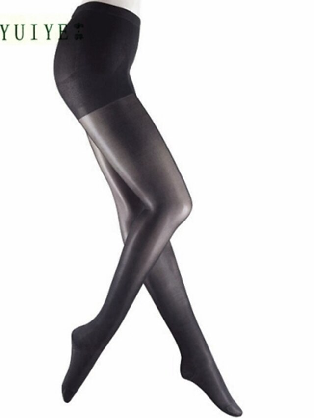  Women's Thin Pantyhose - Solid Colored Black