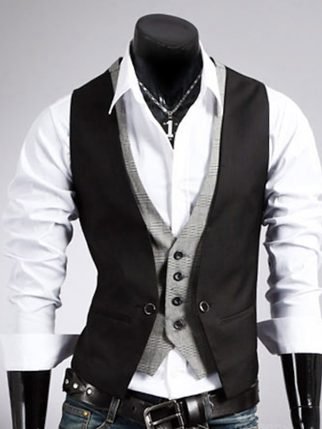 Men's Suit Vest Waistcoat Formal Wedding Work Business 1920s Smart ...