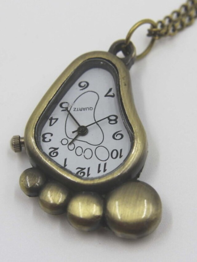  Cute Sole Shaped Pocket Watch Sweater Necklace