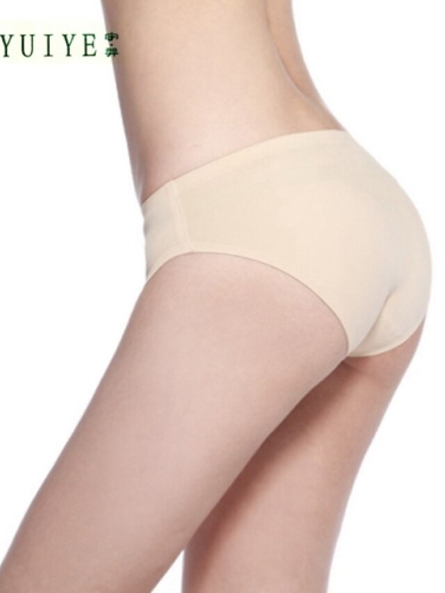  Women's Seamless Panty / Shaping Panty Solid Colored Black Khaki Beige