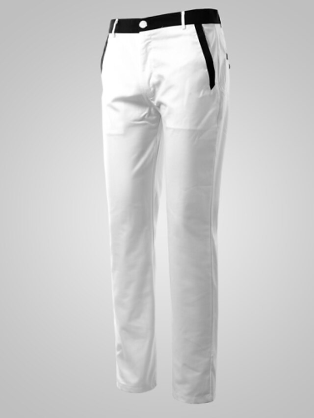  Bărbați De Bază Casual Oficial Ieșire Zvelt Costume / Drept / Pantaloni Chinos Pantaloni - Mată Primăvară Alb L XL XXL / Muncă / Sfârșit de săptămână