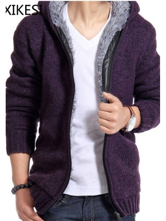 Men's Long Sleeve Cardigan - Solid Colored