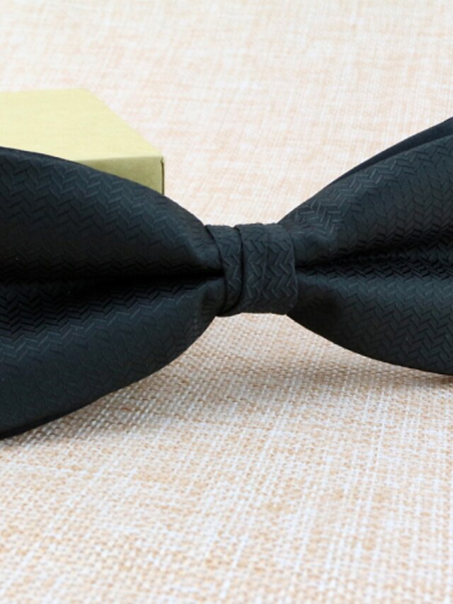  Unisex Party / Work / Basic Polyester Bow Tie - Solid Colored / Black