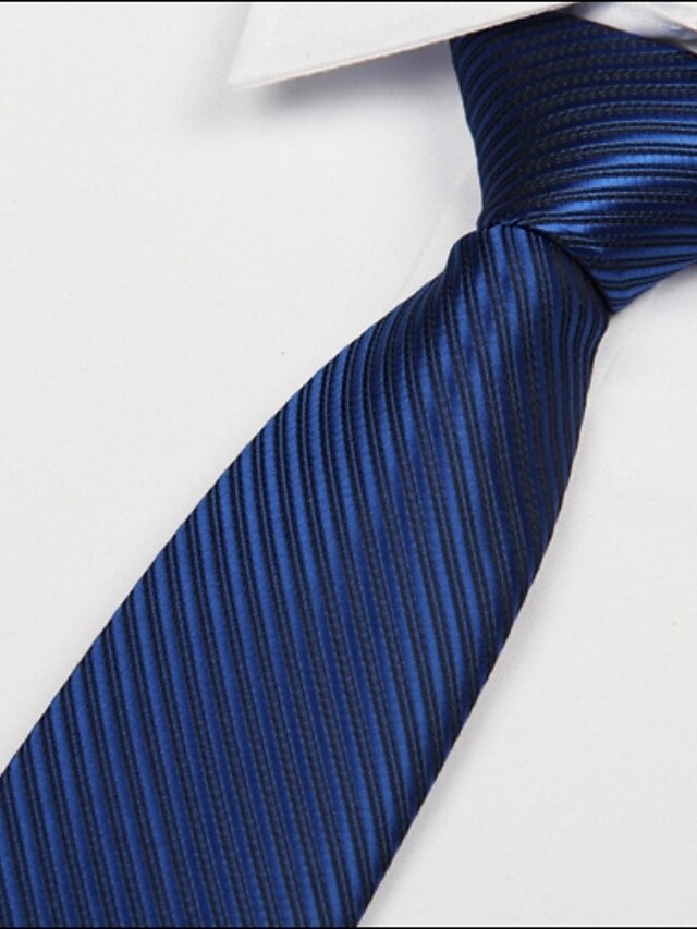  Men's Party Work Basic Silk Cotton Necktie - Striped