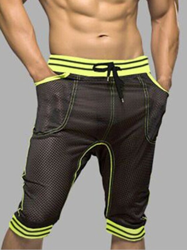  Men's Mesh Super Sexy Boxers Underwear Striped 1 Piece Black S M L