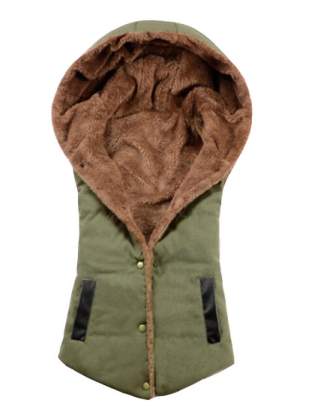  Damen Parka Solide Mit Kapuze / Herbst / Fleece-Futter