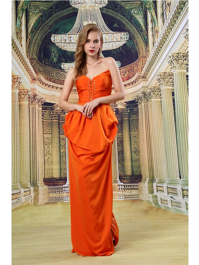 Ball Gown Formal Evening Dress Sweetheart Neckline Floor Length Satin with 2020