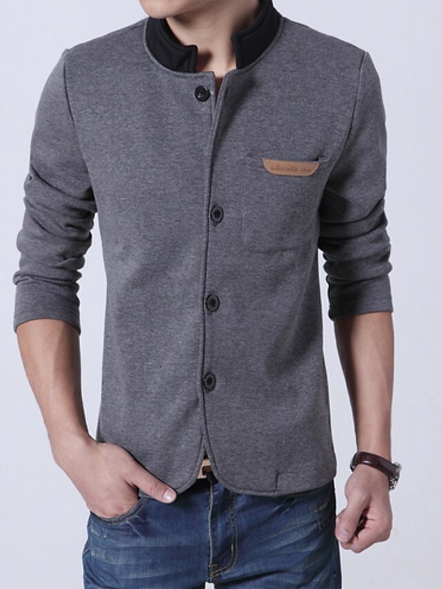  Men's Plus Size Long Sleeve Sweatshirt - Solid Colored Black XXXL
