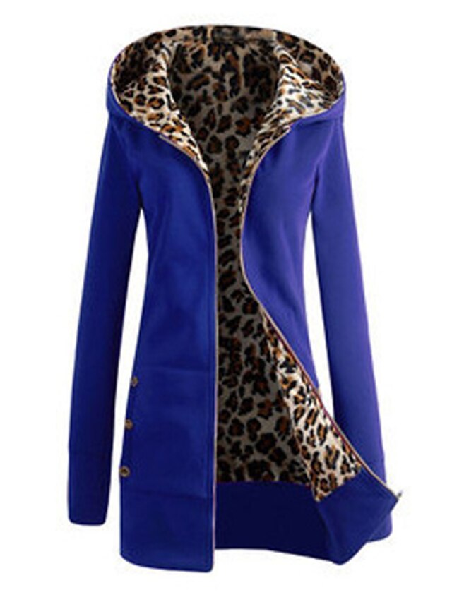  Cindy  Women's Leopard Multi-color Sweats & Hoodies , Sexy / Casual / Work Hoodie Long Sleeve