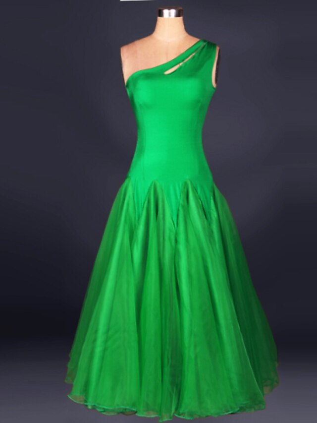 Ballroom Dance Dress Draping Women's Performance Sleeveless Chinlon Crepe / Modern Dance4