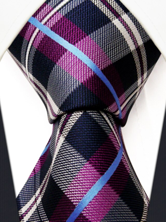  Men's Party / Basic Necktie - Rainbow / Plaid Basic