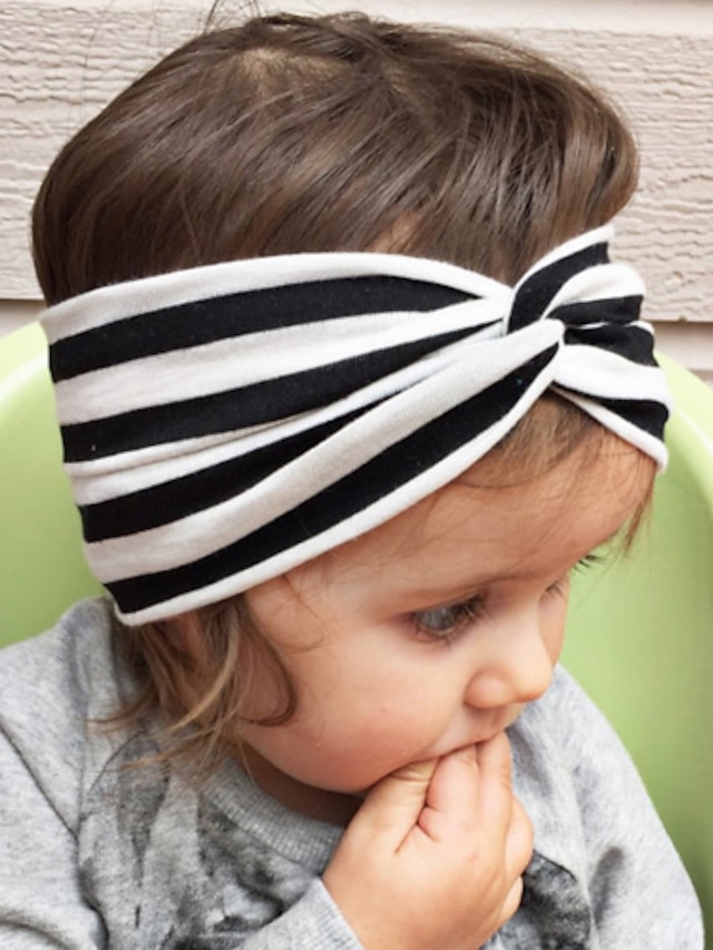 Kid's Cute Stripe Knot Elastic Headband