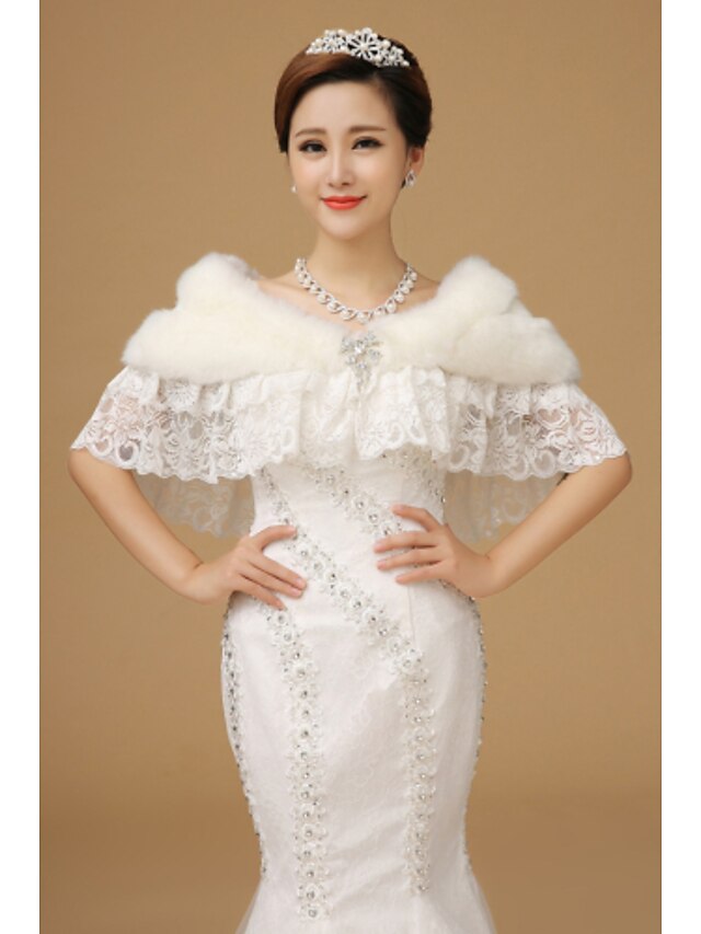  The new luxury imitation fox fur the bride wedding dress wool shawls White winter warm shawl