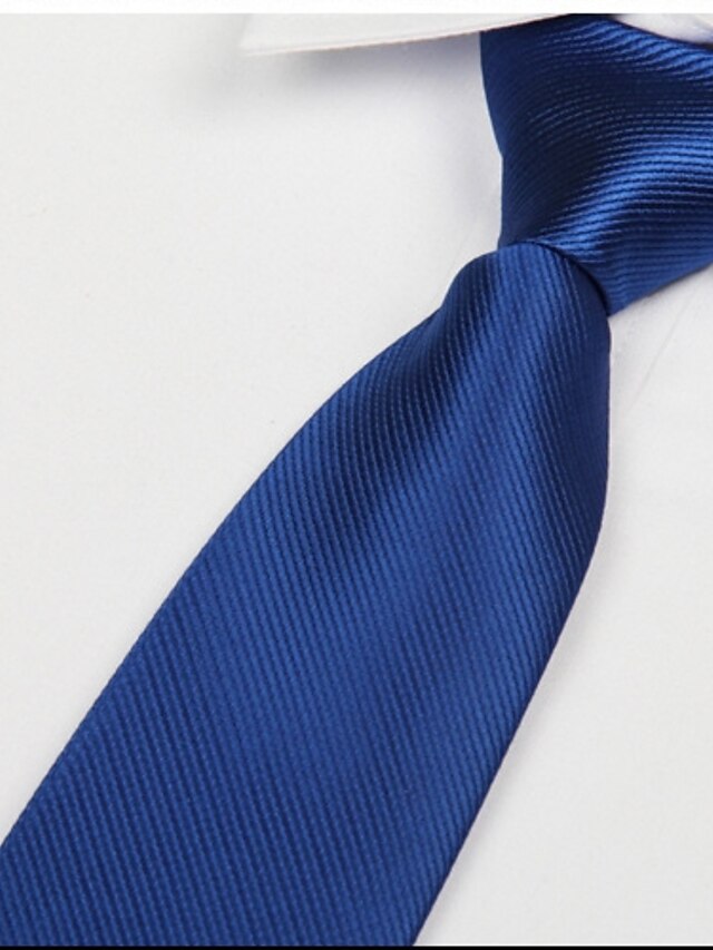  Classic Royal Blue Men Twill Tie Arrow Jacquard Adult Necktie