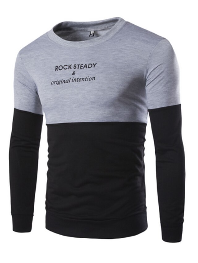  Men's Long Sleeve Sweatshirt Print Black L