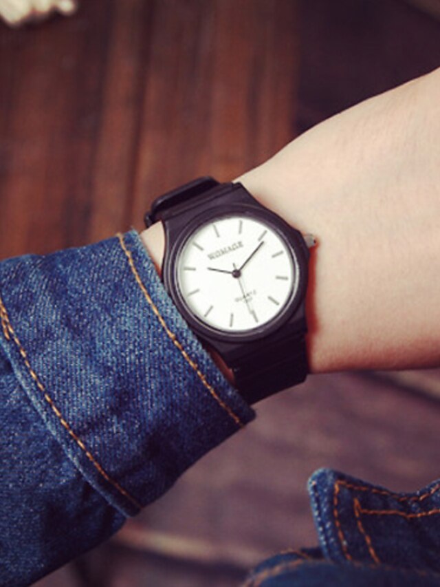  Men's Wrist Watch Quartz Silicone Hot Sale Analog Ladies Minimalist Fashion - Black / White White Black / Stainless Steel