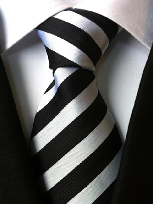  Męskie Krawaty Podstawowy Impreza Praca Klasyczny Prążki Formalny Biznes