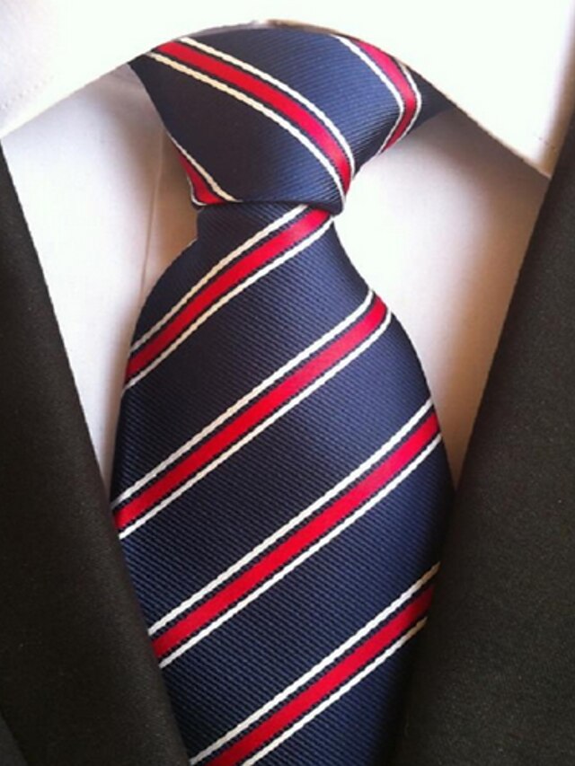  Men's Party Work Basic Polyester Necktie - Striped