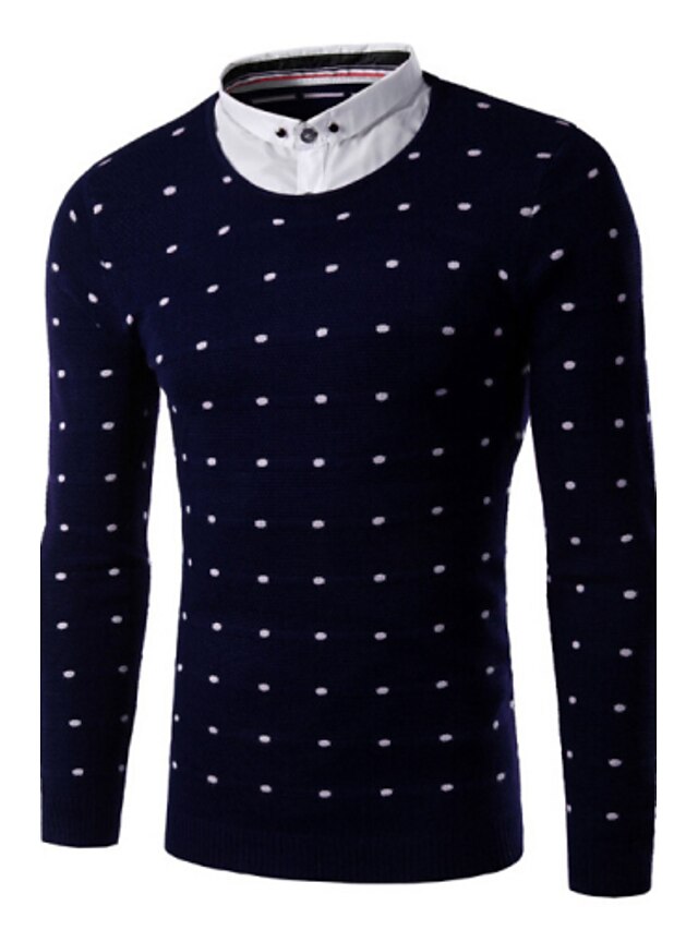  Casual Regular Pullover,Print Round Neck Long Sleeve Cotton Blend