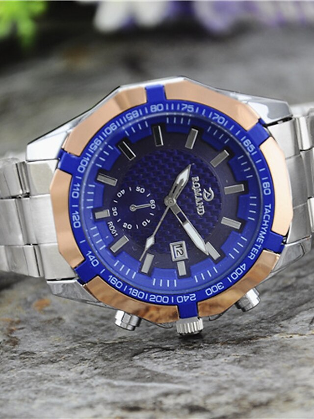  Men's Wrist Watch Quartz Metal Silver Casual Watch Analog Charm - White Black Blue