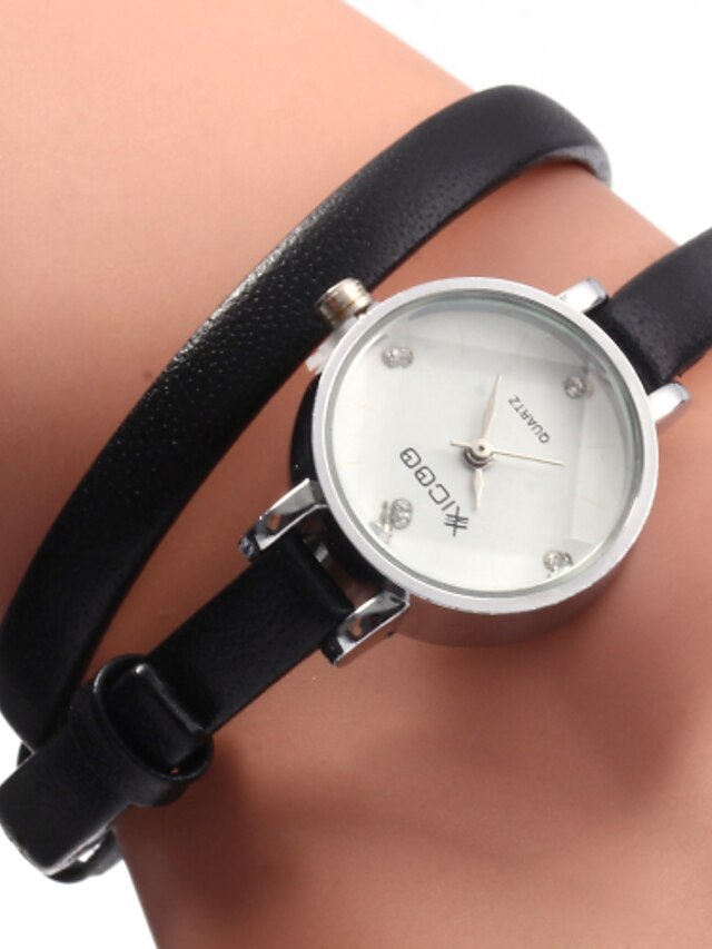  Damen Uhr Modeuhr Armband-Uhr Japanisch Quartz Leder Schwarz / Weiß / Braun 30 m Armbanduhren für den Alltag Analog Charme Weiß Schwarz Braun / Ein Jahr / Ein Jahr