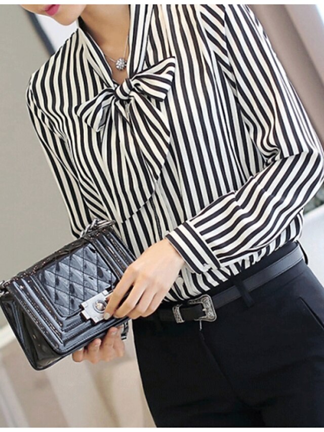  Women's Shirt - Striped Bow