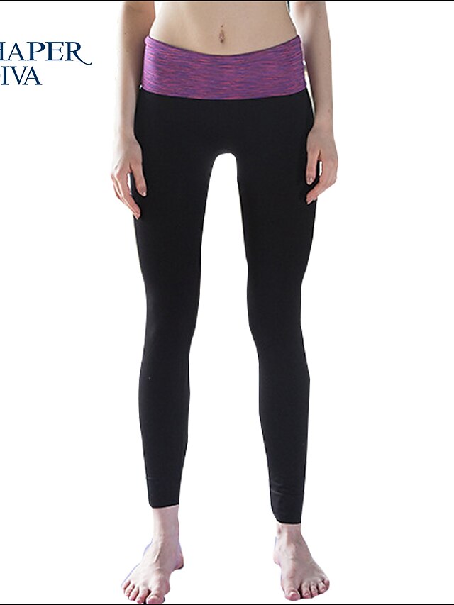  Women's Active / Punk & Gothic Cotton Jeans Pants - Color Block Purple