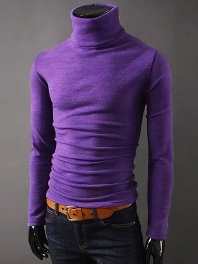  Men's Pure Pullover , Cotton / Acrylic / Nylon Long Sleeve K072