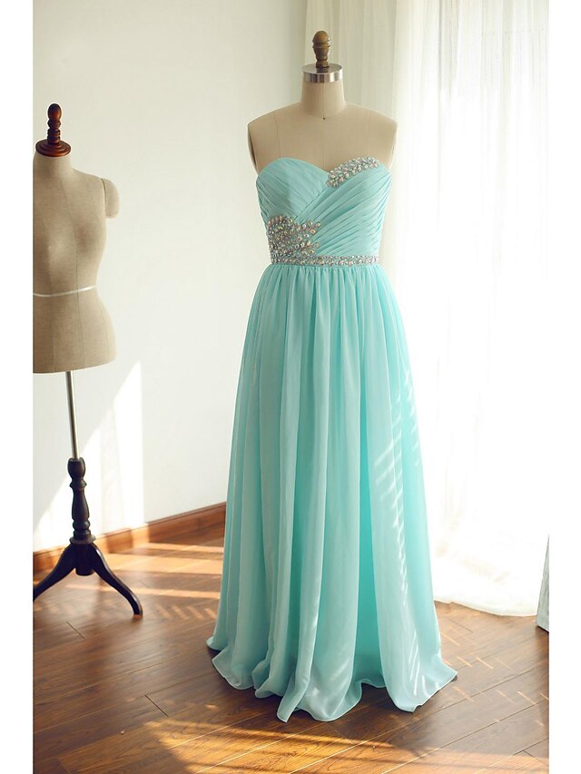  Ball Gown Sparkle & Shine Dress Formal Evening Floor Length Sleeveless Sweetheart Chiffon with Criss Cross Beading 2023