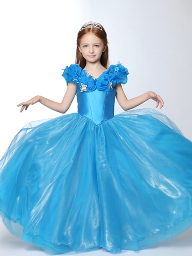  Ball Gown Floor-length Flower Girl Dress - Organza Short Sleeve