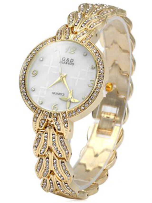  Mulheres Relógio de Moda Quartzo Aço Inoxidável Prata / Dourada imitação de diamante Analógico Flor Elegante - Dourado Prata