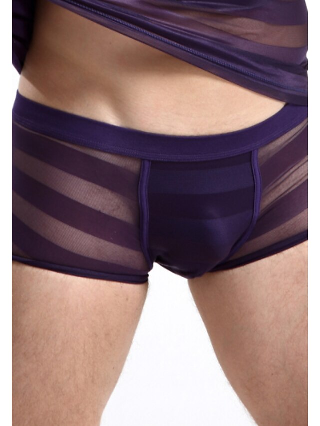  Men's Sexy Underwear   High-quality Plus Sizes Mesh  Boxers