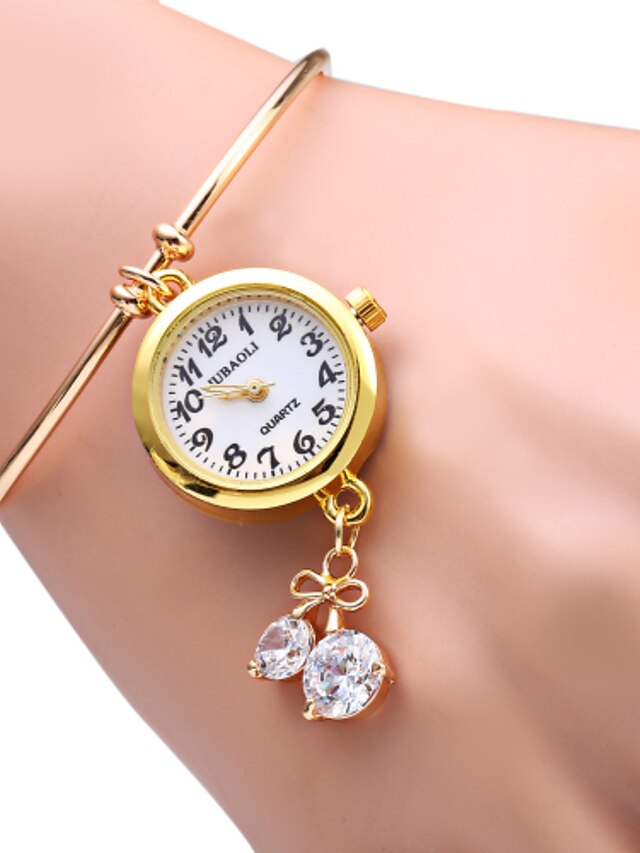  JUBAOLI Women's Bracelet Watch Quartz Gold Casual Watch Analog Heart shape Sparkle Fashion - Gold