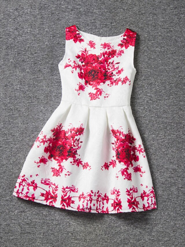  Girls' Floral Sleeveless Dress