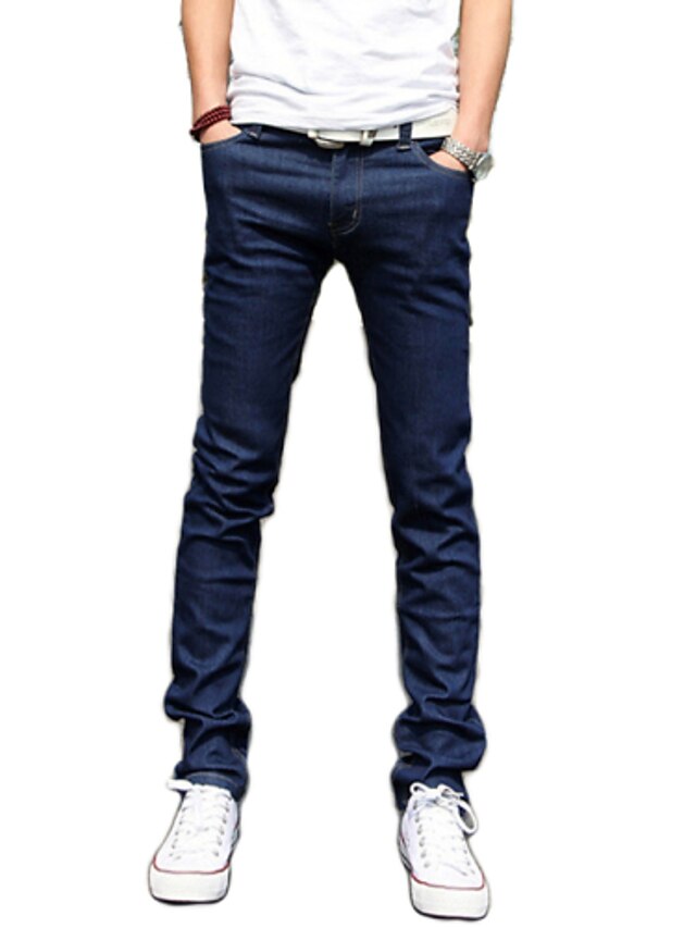  Men's Sports Casual / Daily Pants - Solid Colored Cotton Black Blue