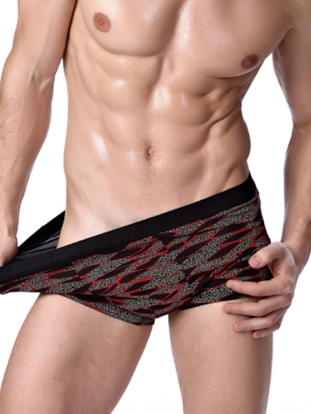  Men's Plus Size Print Boxer Briefs Underwear (L-XXXL)