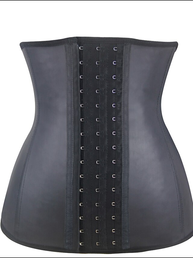  Corset Women's Black Beige Spandex Cotton Plus Size Underbust Corset Hook & Eye Solid Colored