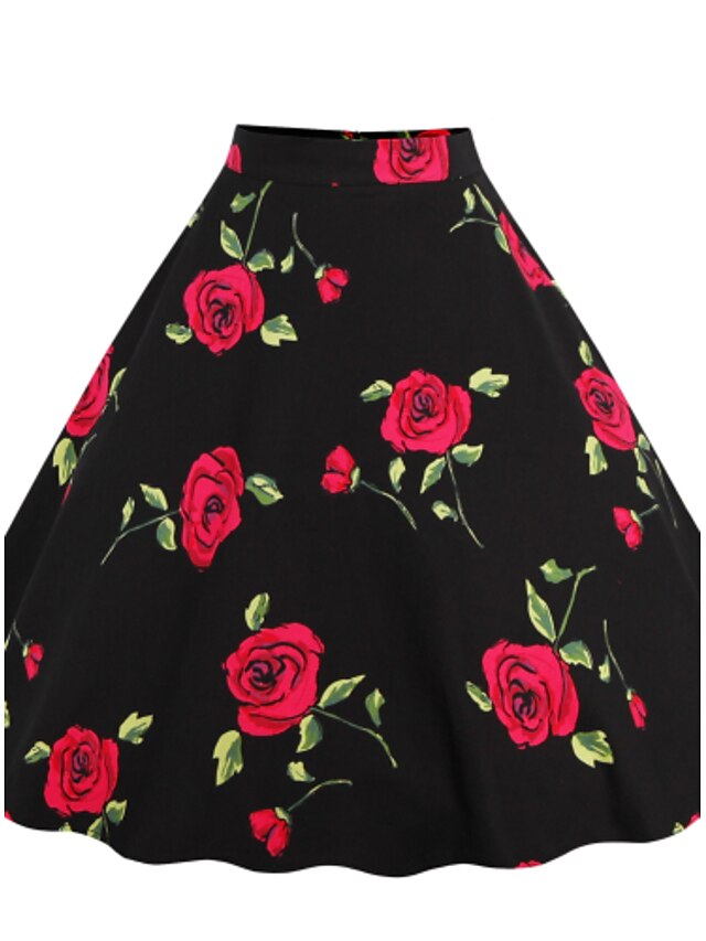  Dame A-linje Nederdele - I-byen-tøj Blomstret Trykt mønster
