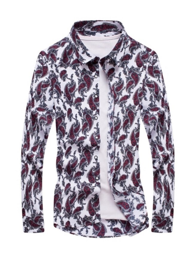  Men's Cotton Shirt - Print / Please choose one size larger according to your normal size. / Long Sleeve