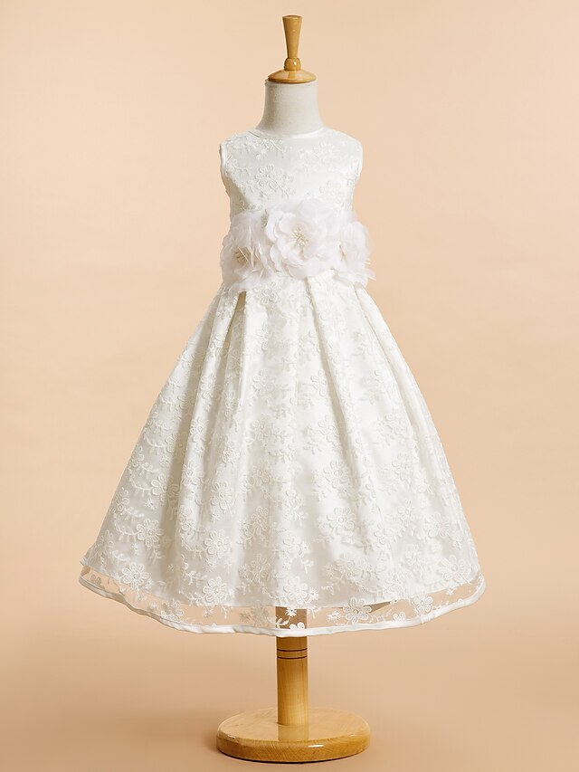 A-vonalú Midi Virágoslány ruha Elsőáldozás Aranyos báli ruha Csipke val vel Csipke 3-16 éves korig alkalmas