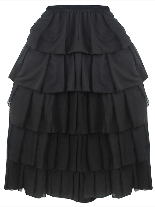  Women's Ruffle Shaperdiva Steampunk Gothic Maxi Skirts Tiered Corset TUTU Dress