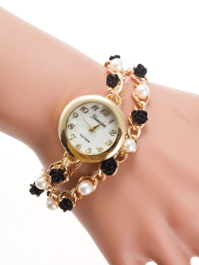  Mulheres Bracele Relógio Relogio Dourado Quartzo Relógio Casual Analógico senhoras Elegante Fashion - Ouro Rose Um ano Ciclo de Vida da Bateria / Jinli 377