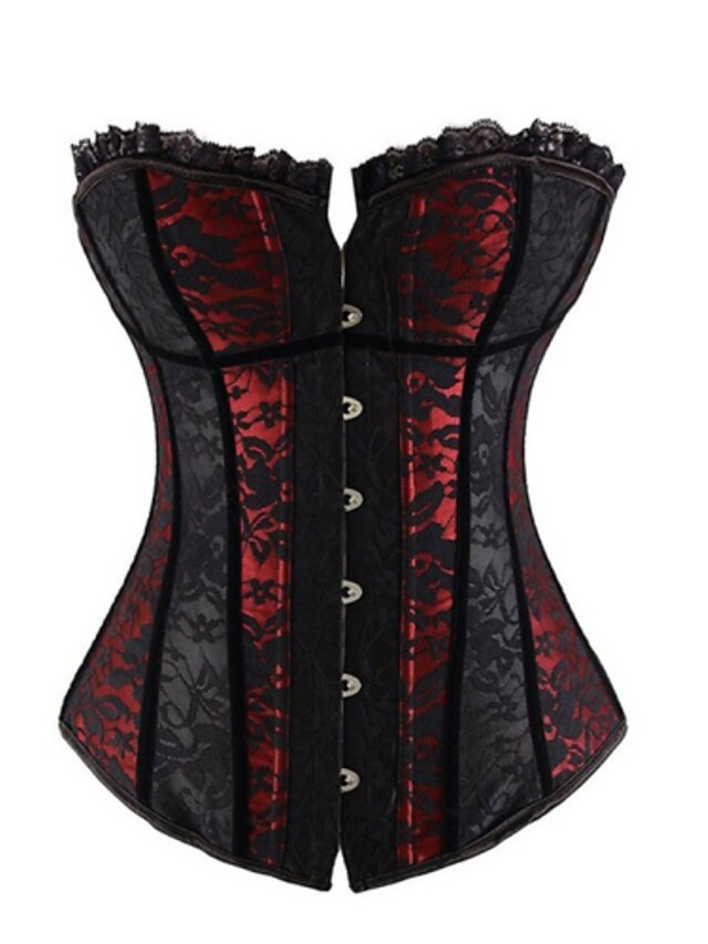  Corset Femme Noir Corset Overbust Crochet Jacquard