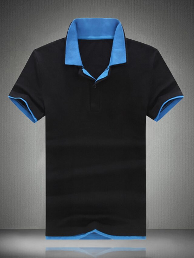  Men's Golf Shirt Color Block Collar Shirt Collar Green Purple Red Blue Short Sleeve Plus Size Daily Sports Slim Tops Cotton Active / Summer / Summer / Work