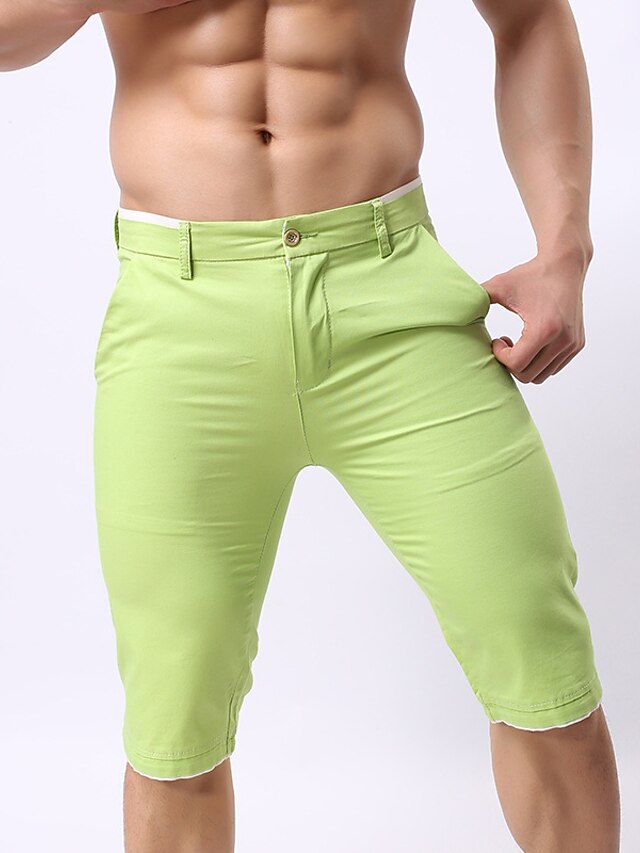  מכנסיים מכנסי טרנינג כותנה מיקרו-אלסטי גיזרה בינונית (אמצע) אחיד פעיל קיץ גברים
