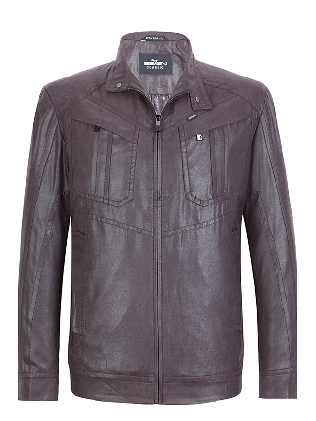  Seven Brand® Men's Shirt Collar Long Sleeve Jackets Gray-701K261802