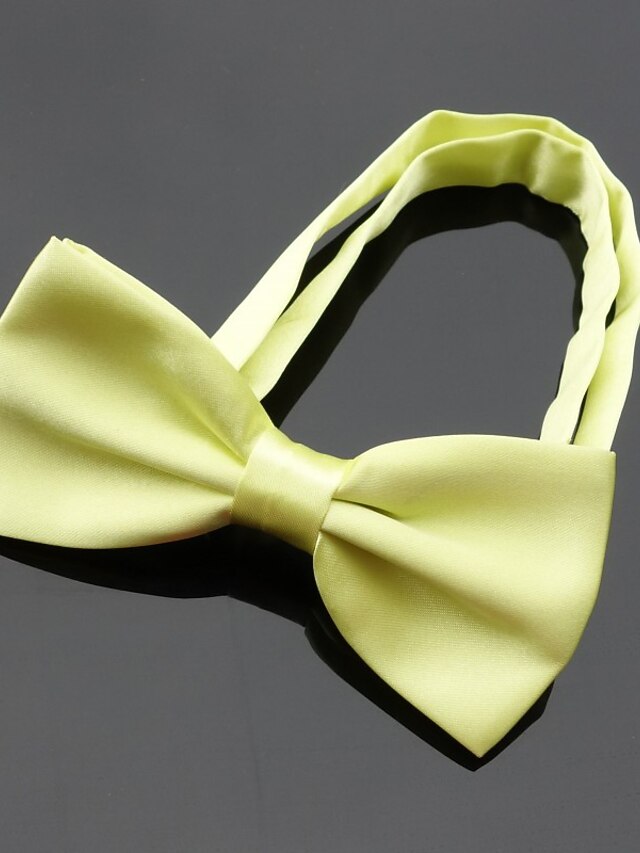  Men's Basic Party Bow Tie - Solid Colored Men Satin Bowtie Classic Party Bow Tie Pre-Tied Formal Tuxedo Bow tie Adjustable