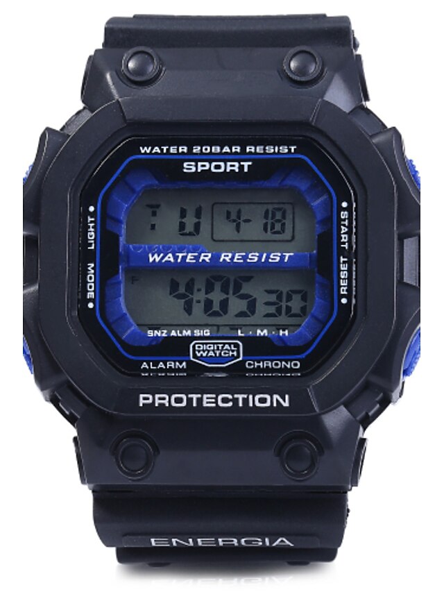  Pánské Náramkové hodinky Sportovní hodinky Digitální Alarm Kalendář Chronograf Voděodolné LED PU Kapela Černá